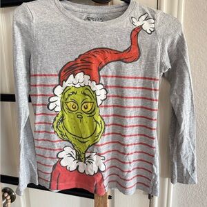 Dr. Seuss Grinch Kids Grey Long Sleeve Shirt